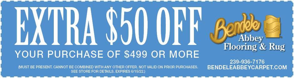 Extra $50 off your purchase of $499 or more.