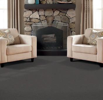 Living room scene with dark gray Infinity nylon carpet